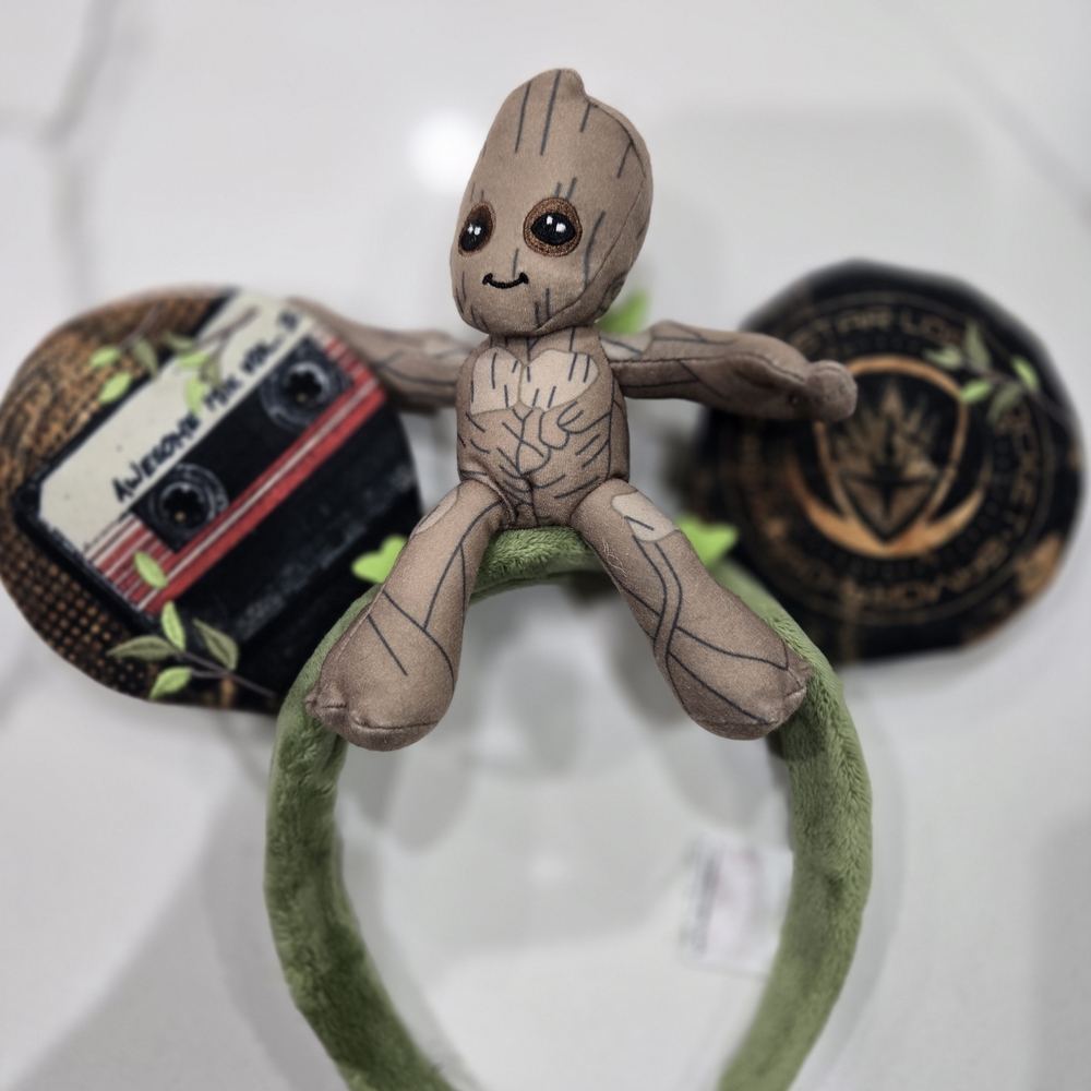 Marvel Groot Plush Headband with Green and Black Ears